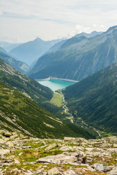 Der letzte Blick auf den Schlegeisspeicher - München Venedig Tag 12