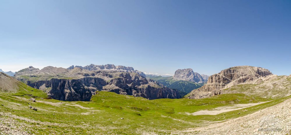 Blick übers Langental zum Langkofel