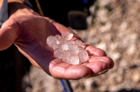 Riesen Hagelkörner an der Roa-Scharte