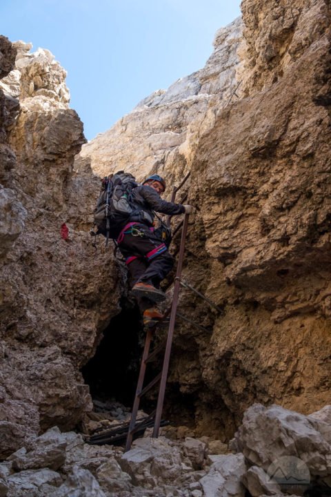 Nives Scharte Klettersteig Eisenleiter