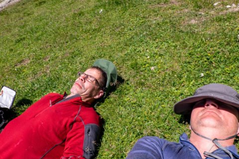 Mittagspause an der Puezhütte